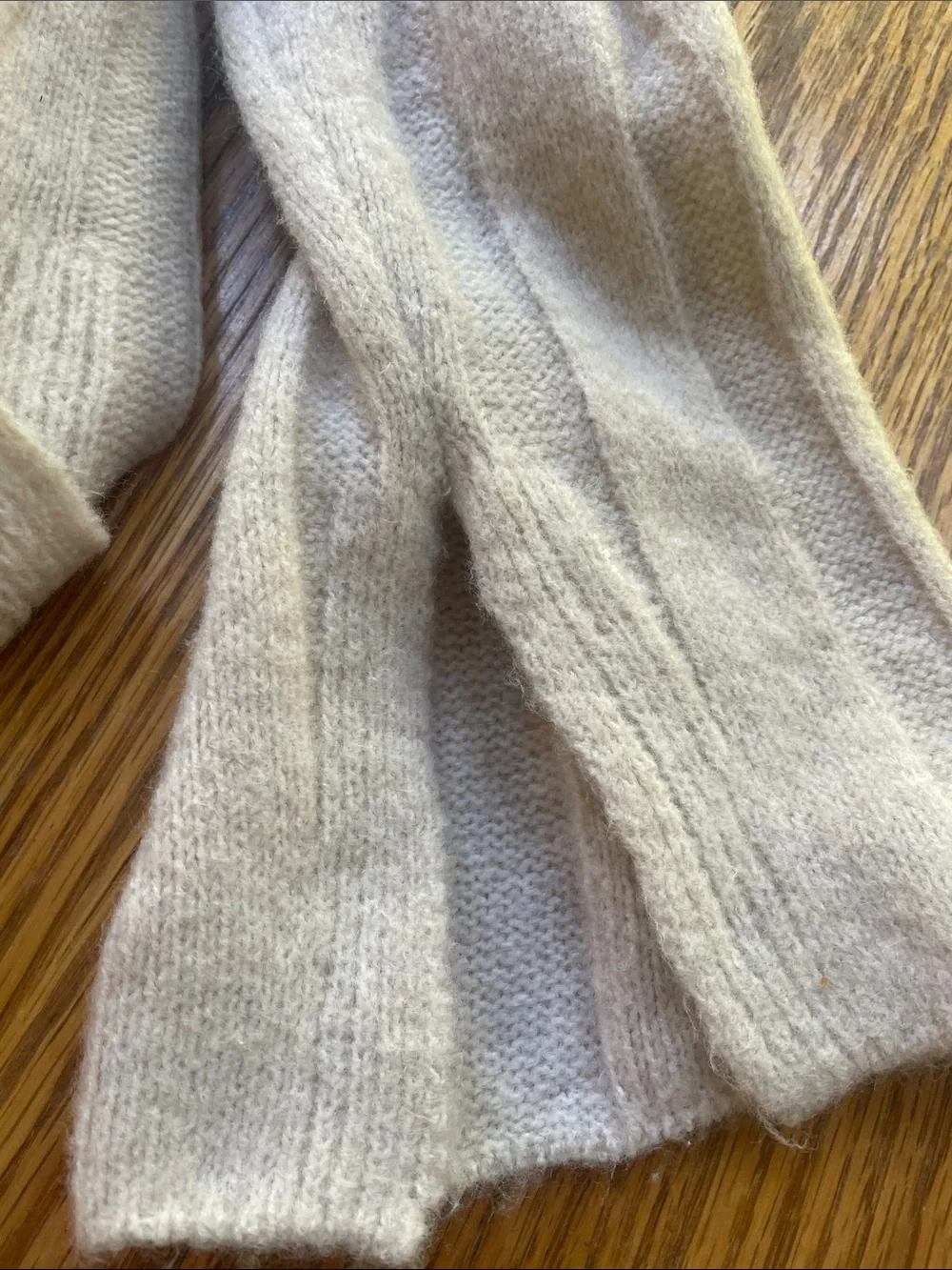 H&M Off White Ribbed Oversized Wool Blend Crewneck Sweater Size M